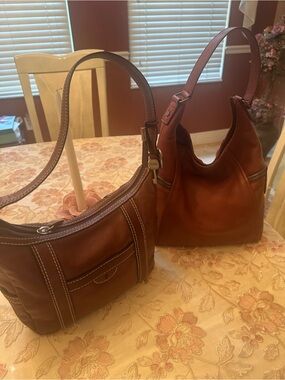 Fossil Chestnut Brown Leather Shoulder Bag and American Leather shoulder bag